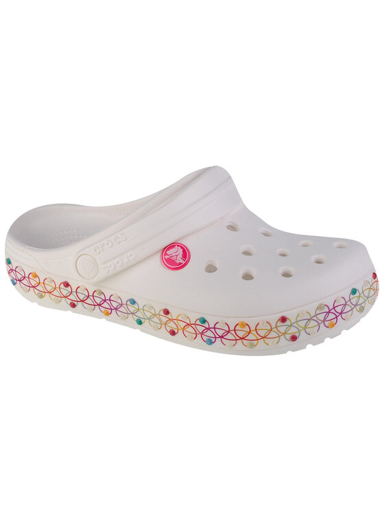 Crocs Ciabatte Crocs Crocband Stretch Necklace Kids Clog Bianco