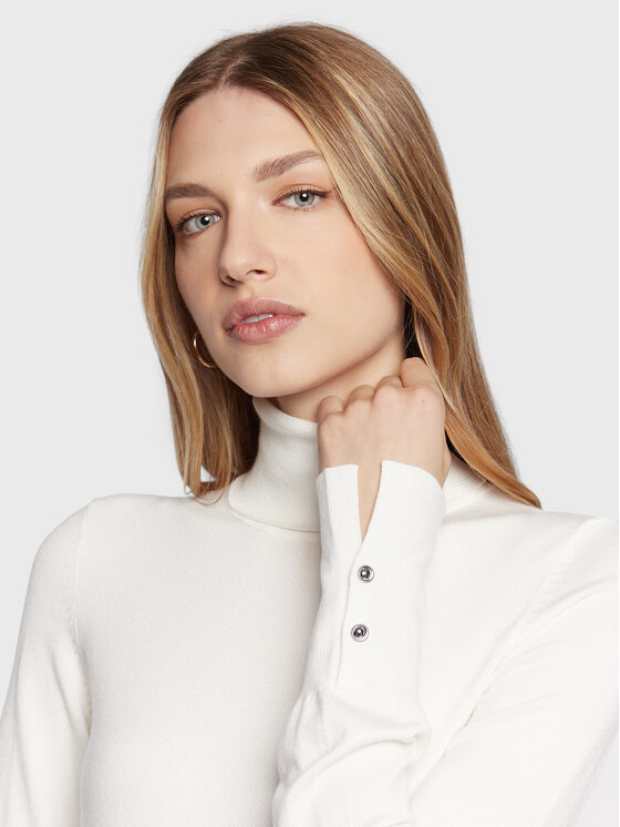 Guess Guess Krekls ar augstu apkakli Paule W2BR53 Z2V62 Bēšs Slim Fit