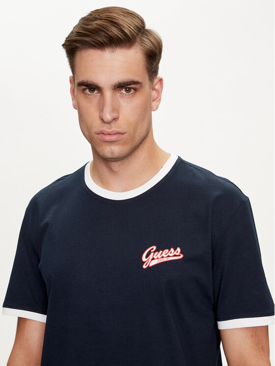 Guess Jeans Guess Jeans Tričko M4YI43 K8FQ4 Tmavomodrá Regular Fit