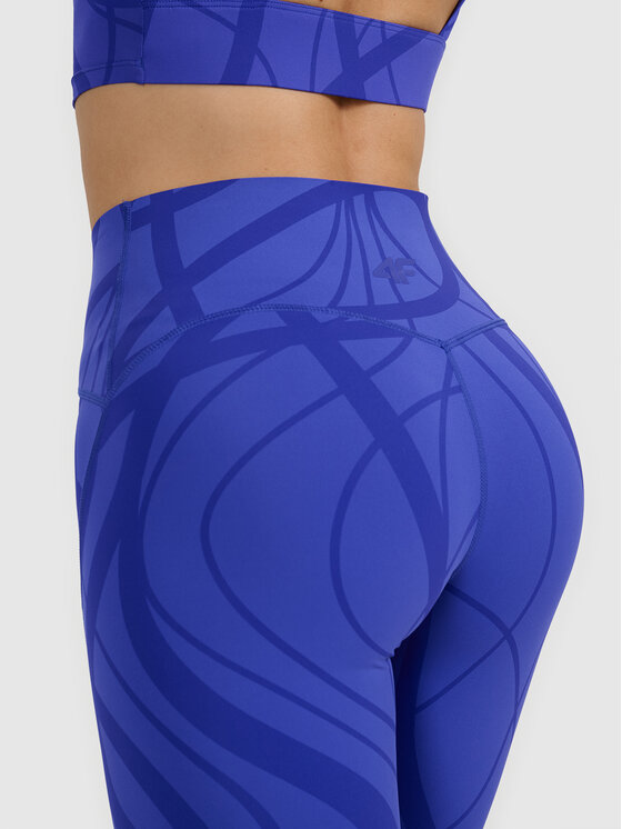 4F 4F Legginsy TRAINING Niebieski Slim Fit