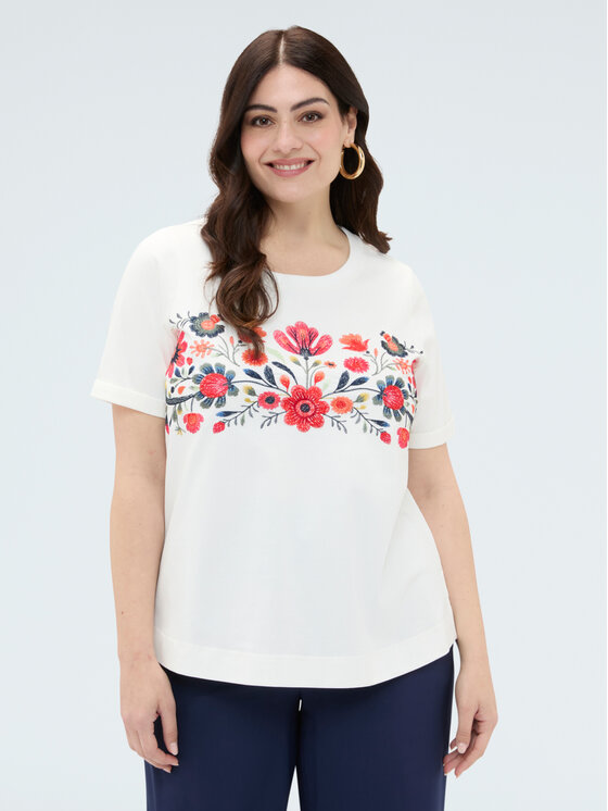 Fiorella Rubino Fiorella Rubino T-shirt G09UL009129N011 Bianco Regular Fit