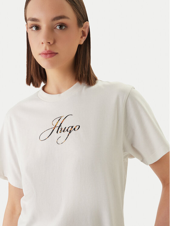 HUGO HUGO Marškinėliai Vintage 50560566 Écru Regular Fit