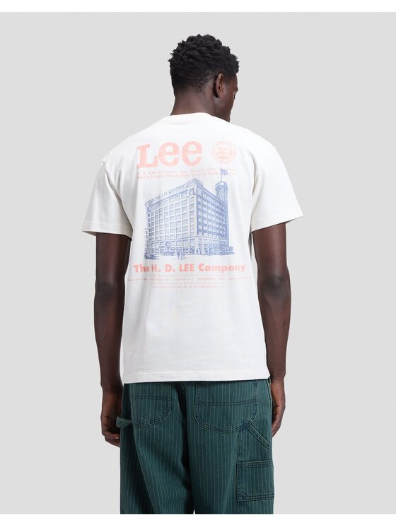 Lee Lee T-Shirt WORKWEAR BUILDING TEE Biały Relaxed Fit