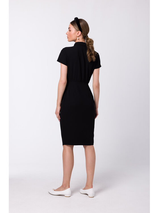 Stylove Stylove Sukienka koszulowa S335 Czarny Regular Fit