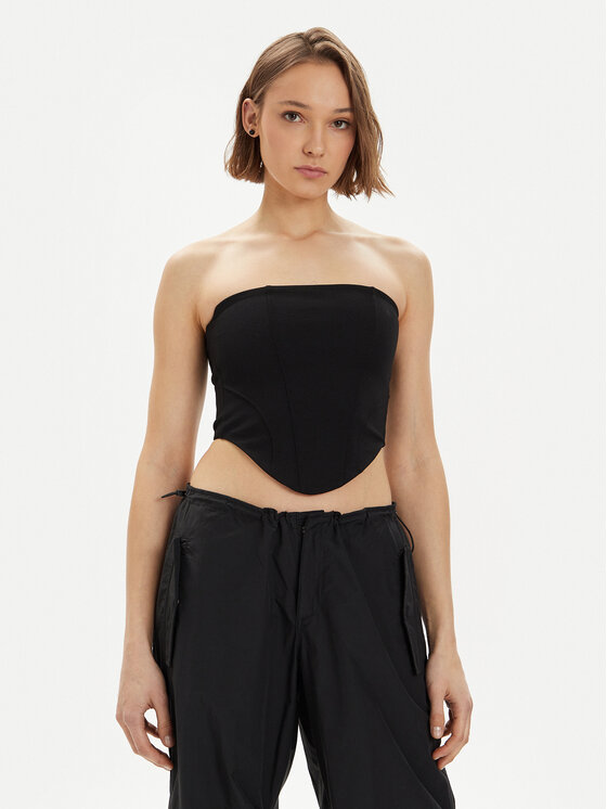 Gina Tricot Top 21293 Čierna Slim Fit