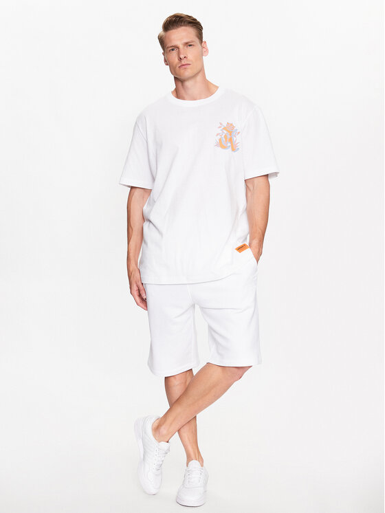 adidas adidas Marškinėliai Graphic Glide T-Shirt IB1403 Balta Loose Fit