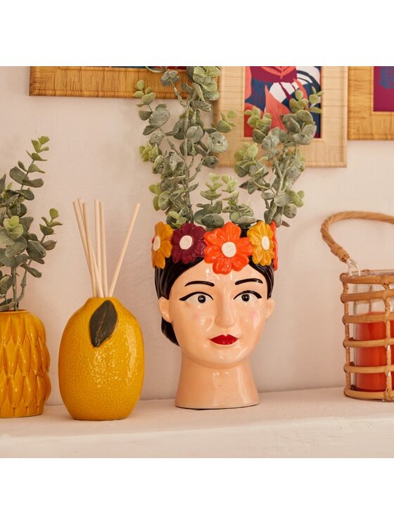 MIAhome MIAhome Osłonka ceramiczna w kształcie głowy kobiety Yuca 18,2 cm Kolorowy