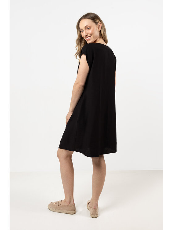 Awama Awama Sukienka letnia A731 Czarny Basic Fit