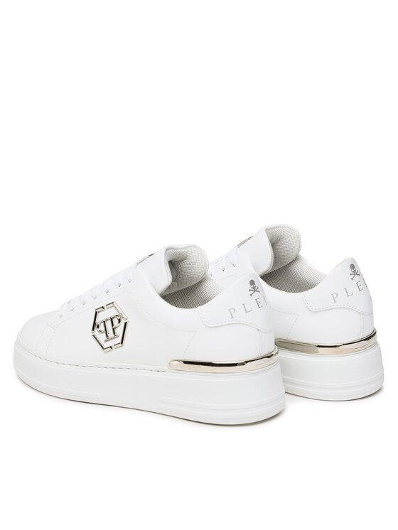 PHILIPP PLEIN PHILIPP PLEIN Sneakersy Leather Lo-Top Sneaker FABS USC0379 PLE075N Bílá