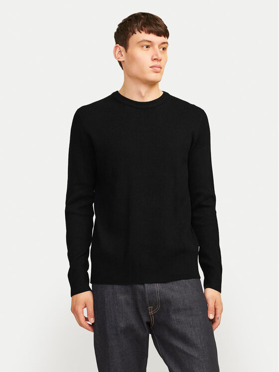 Jack&Jones Džemperis Perfect 12257771 Melns Regular Fit