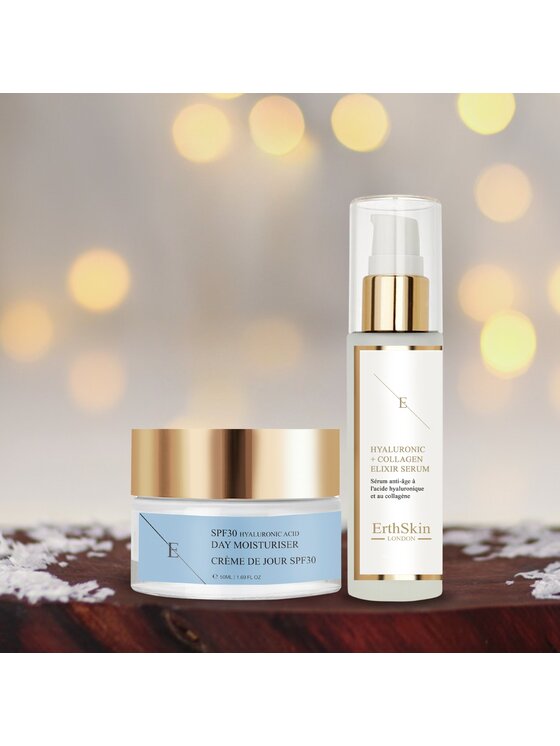 Erthskin London Erthskin London Krem na dzień z kwasem hialuronowym SPF 30 50ml + Serum z kwasem hialuronowym i kolagenem Krem na dzień