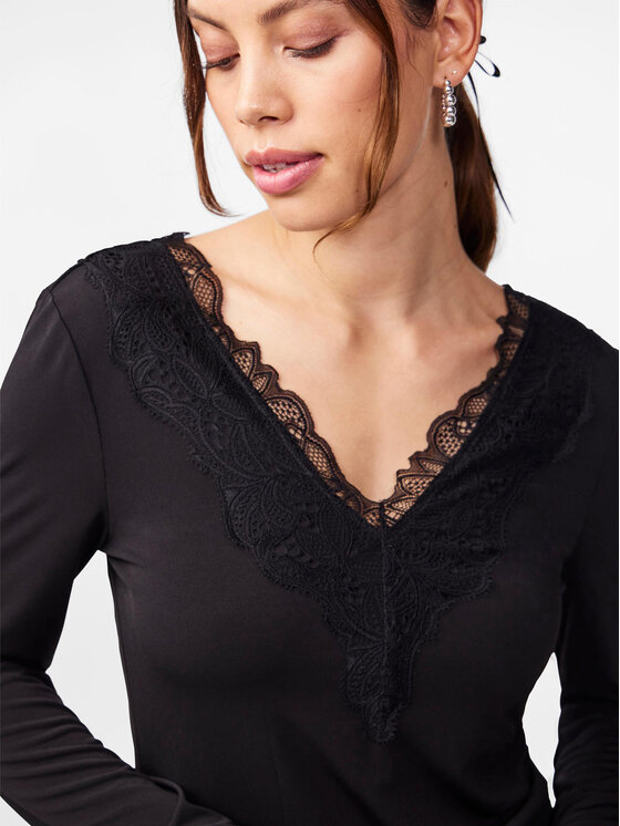 YAS YAS Bluză Lori 26032834 Negru Regular Fit