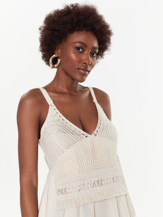 TWINSET TWINSET Vasaras kleita 231TT3080 Écru Regular Fit