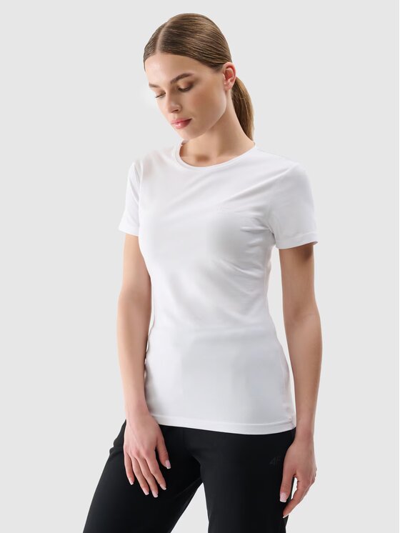 4F 4F T-Shirt 4FWMM00TTSHF2255-10S Biały Slim Fit