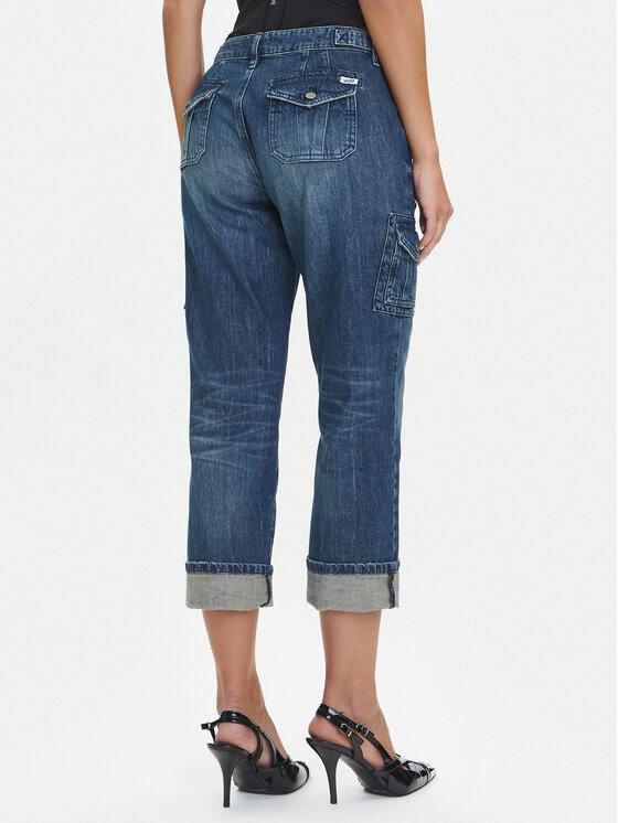 Guess Guess Traperice W5YA2D D5R0D Tamnoplava Straight Leg