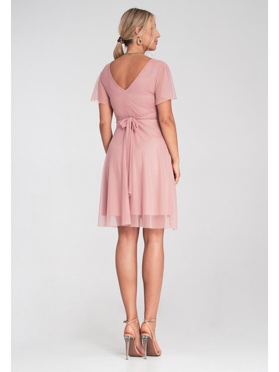 FIGL FIGL Koktejlové šaty M1206 Ružová Flared Fit