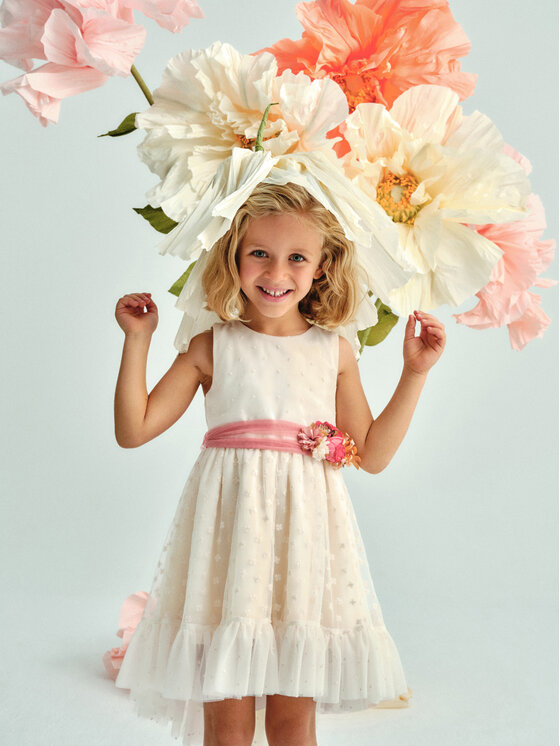 Abel & Lula Abel & Lula Elegantes Kleid 5047 Écru Regular Fit