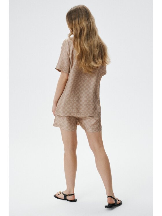 MARI PRETI MARI PRETI Pantaloni di tessuto MONOGRAM M Beige Regular Fit