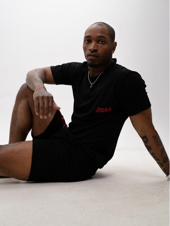 Jigga Wear Jigga Wear Piżama Piżama Męska Bawełniana Czarna Jigga Wear Korona na gumce wygodna XL Czarny Regular Fit