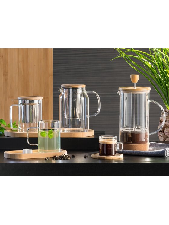 MIAhome MIAhome Dzbanek do herbaty z bambusową pokrywką 900 ml TEIERA Bezbarwny