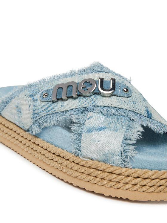 Mou Mou Klapki Criss-cross MU.SW451010K Niebieski