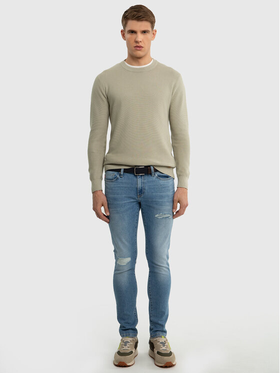 BIG STAR BIG STAR Sweter RAIDAT_300_160 Zielony Basic Fit