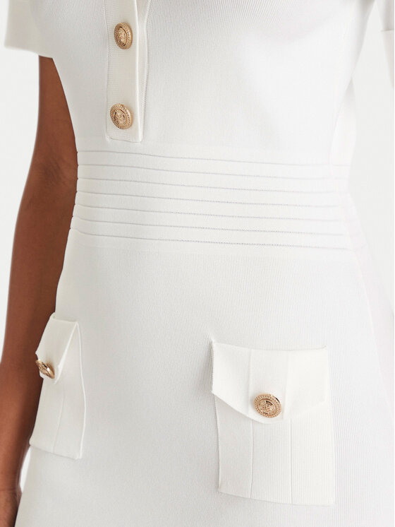 Guess Guess Плетена рокля W5YK29 Z0130 Бял Slim Fit