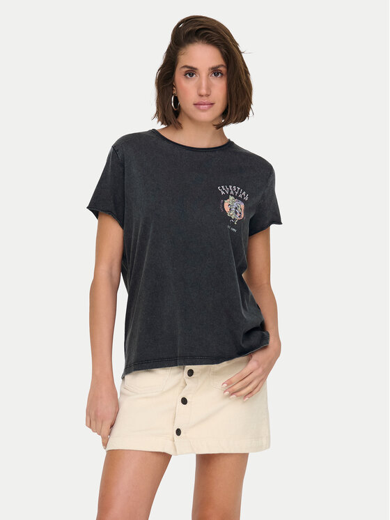 ONLY ONLY Тишърт Lucy 15336965 Сив Regular Fit