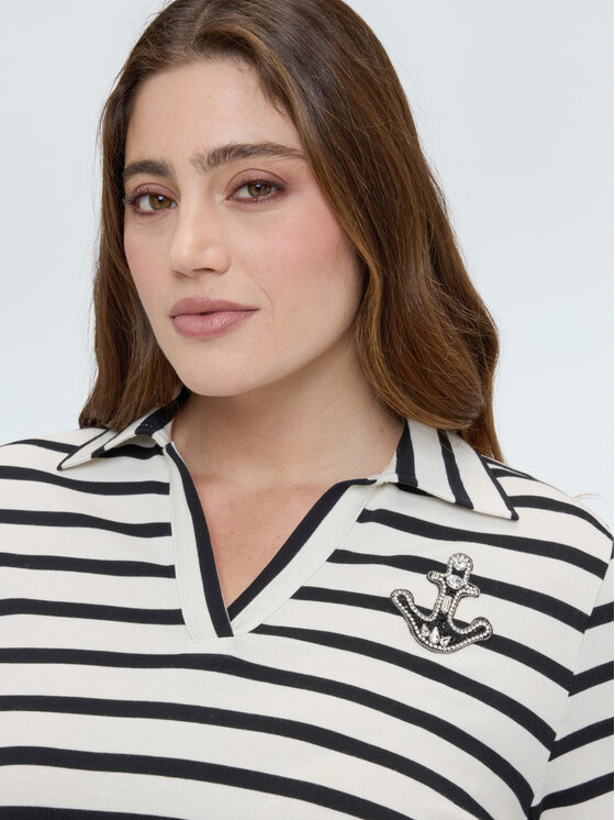 Fiorella Rubino Fiorella Rubino Polo G08QL009097N0Z3 Biały Boxy Fit