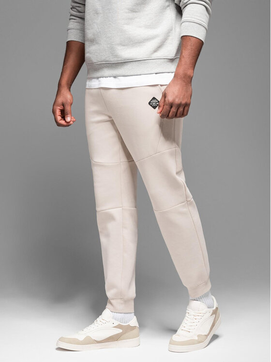 Ombre Ombre Teplákové kalhoty OM-PASK-0226 Béžová Regular Fit