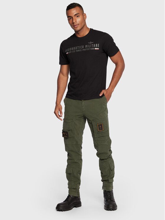 Aeronautica Militare Aeronautica Militare Pantaloni di tessuto 222PA939CT83 Verde Regular Fit