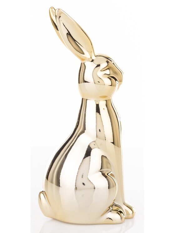 MIAhome MIAhome Figurka siedzący złoty królik 24x8,5x12 cm Złoty