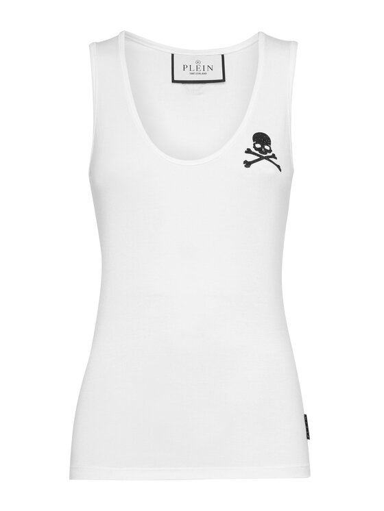 PHILIPP PLEIN PHILIPP PLEIN Tank top 14901 Biały Skin Tight Fit