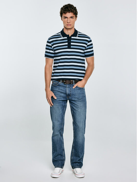 BIG STAR BIG STAR Polo SEULIR Niebieski Basic Fit