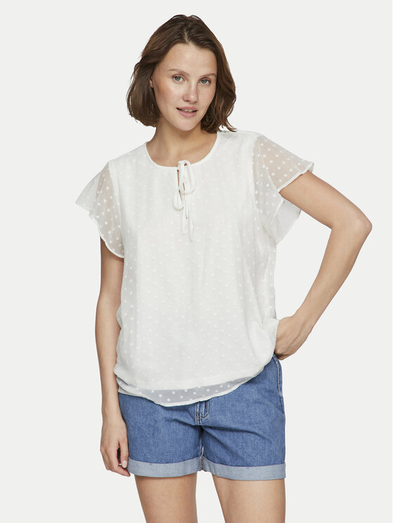 Vila Vila Bluză Edee 14100340 Alb Regular Fit
