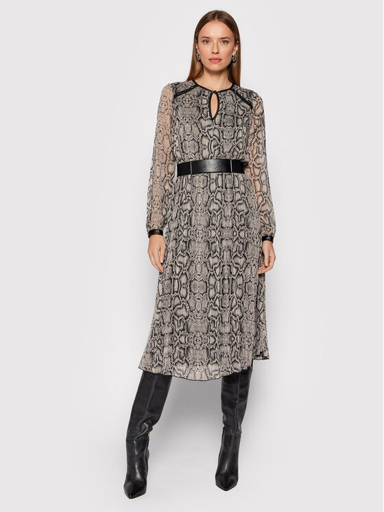 Vestito da giorno WF1289 T4184 Beige Regular Fit