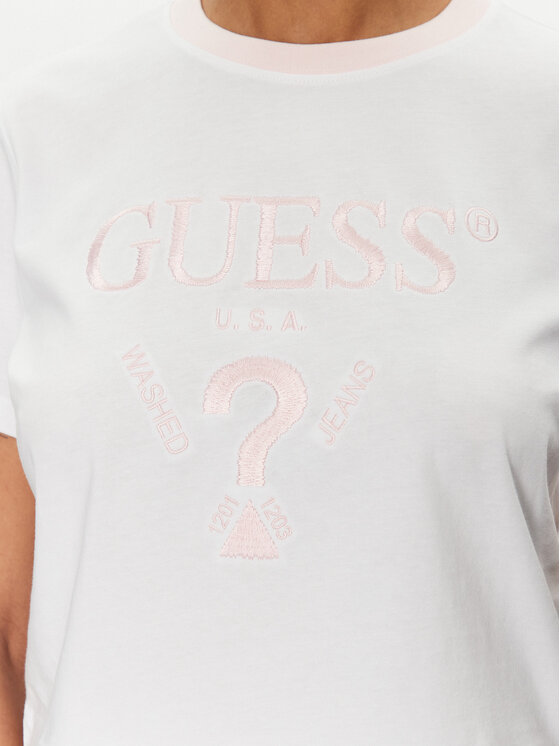 Guess Guess Tričko V5GI18 I3Z14 Biela Regular Fit