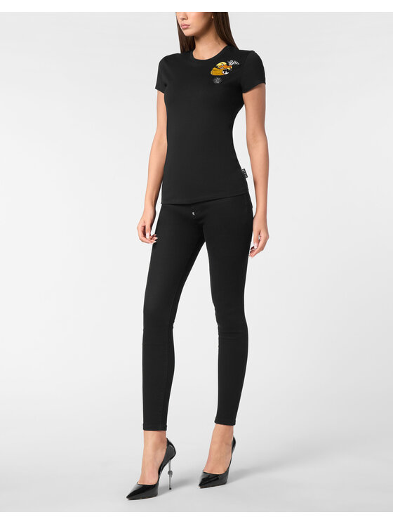 PHILIPP PLEIN PHILIPP PLEIN T-Shirt 24601 Czarny Skin Tight Fit