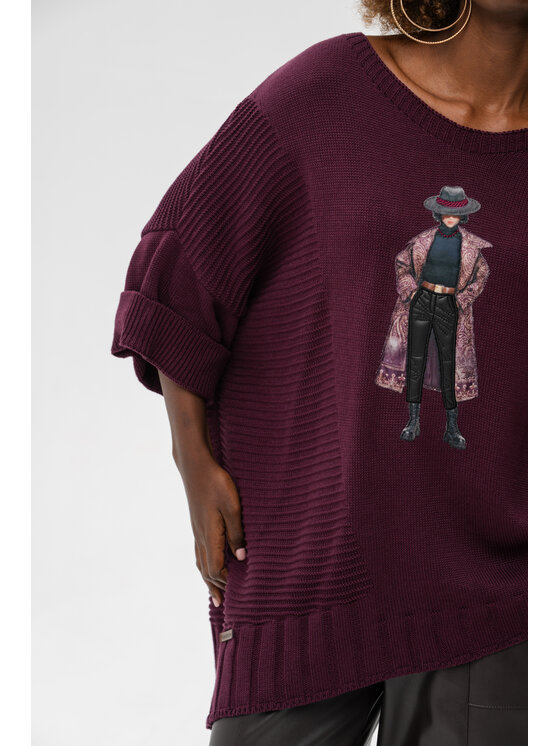 blue shadow blue shadow Sweter Nell Fioletowy Regular Fit