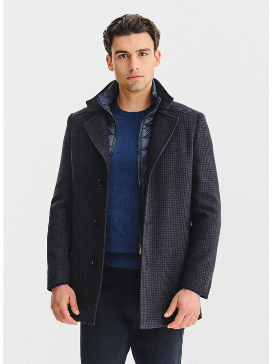 Pako Lorente Pako Lorente Płaszcz zimowy P25WF-7X-009 Granatowy Classic Fit