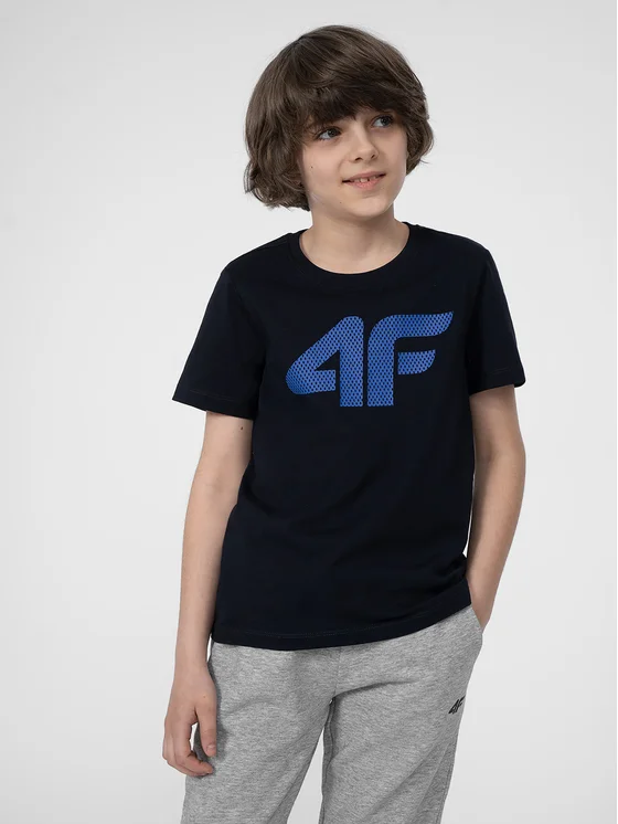 4F T-Shirt 4FJSS23TTSHM293 Dunkelblau Regular Fit