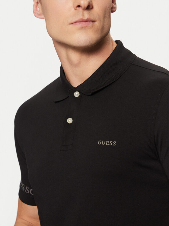 Guess Guess Поло M5RP66 J1314 Чорний Slim Fit