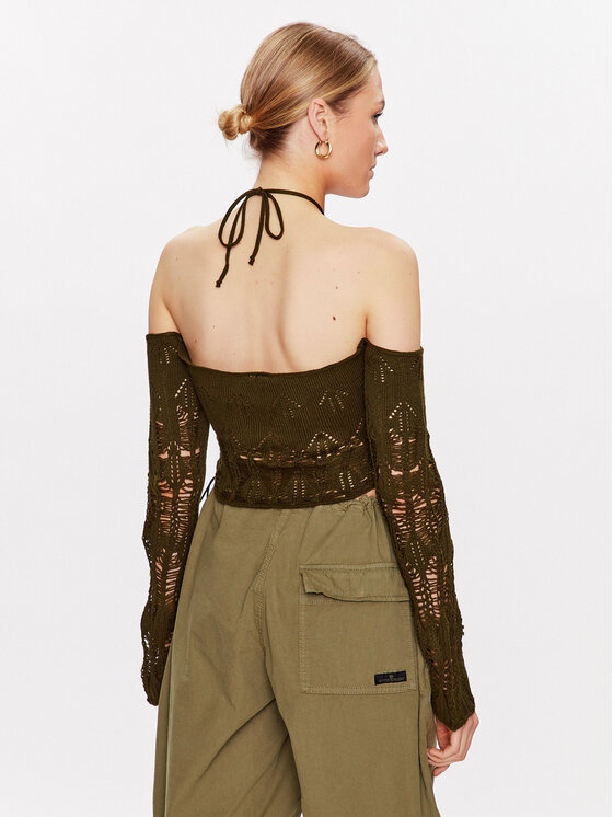BDG Urban Outfitters BDG Urban Outfitters Pullover BDG LADDERED HALTER NECK 76469477 Khakifarben Cropped Fit