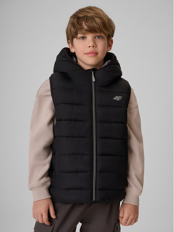 4F 4F Kamizelka OUTERWEAR Czarny Regular Fit