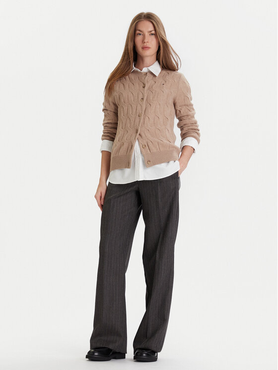 Tommy Hilfiger Tommy Hilfiger Kardigan WW0WW47463 Beżowy Regular Fit