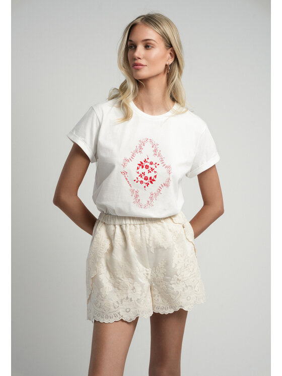 BIZUU BIZUU T-Shirt MIRE Biały Standard Fit