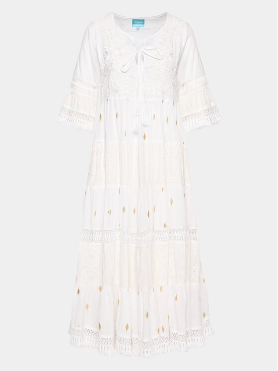 Iconique Iconique Пляжна сукня IC23 026 Білий Regular Fit