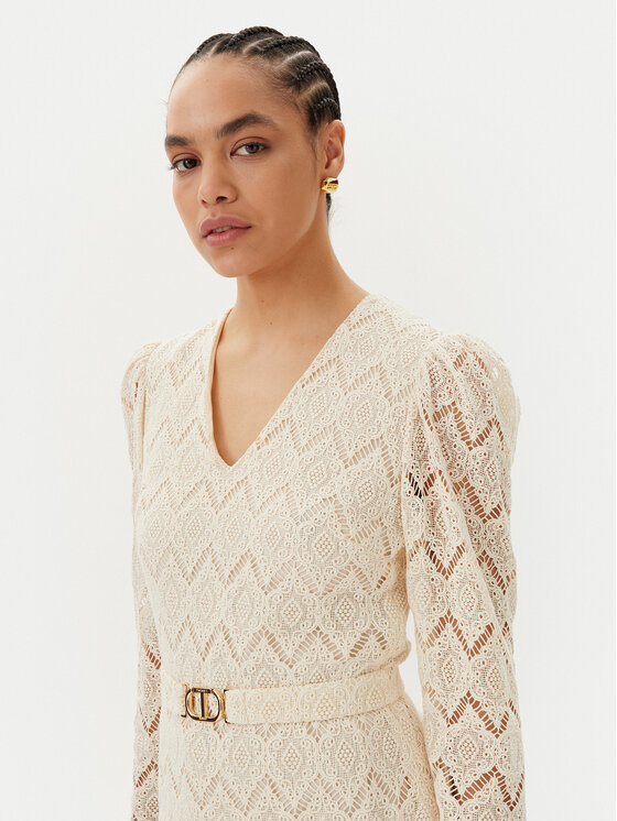 TWINSET TWINSET Kokteiļkleita 251TP2402 Bēšs Regular Fit