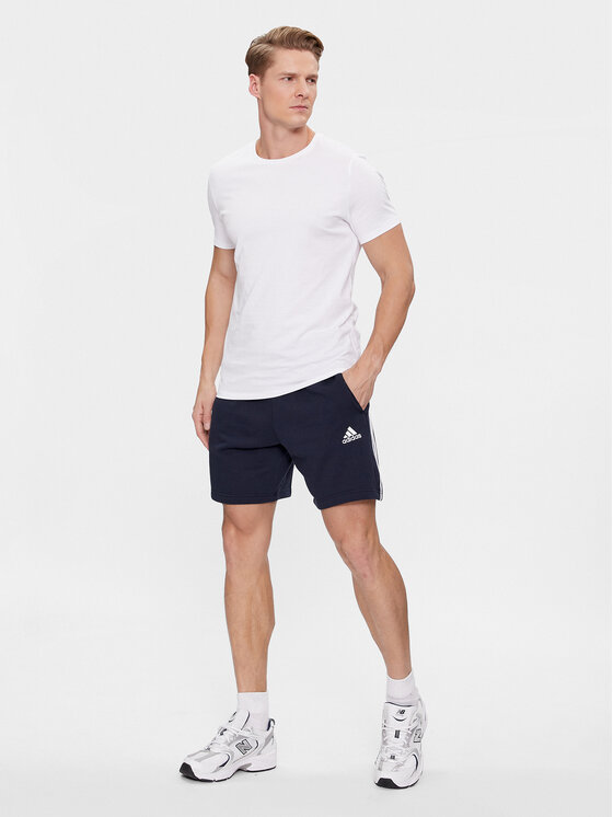 adidas adidas Szorty sportowe Essentials French Terry 3-Stripes Shorts IC9436 Niebieski Regular Fit