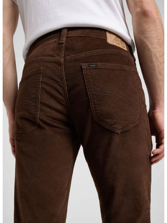 Lee Lee Spodnie materiałowe DAREN ZIP FLY Brązowy Straight Fit